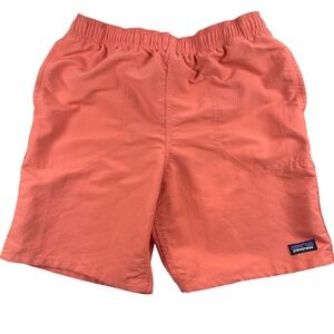 Patagonia Kids Baggies Shorts Size L 12 Coho Coral 7 In. Inseam Lined Outdoor